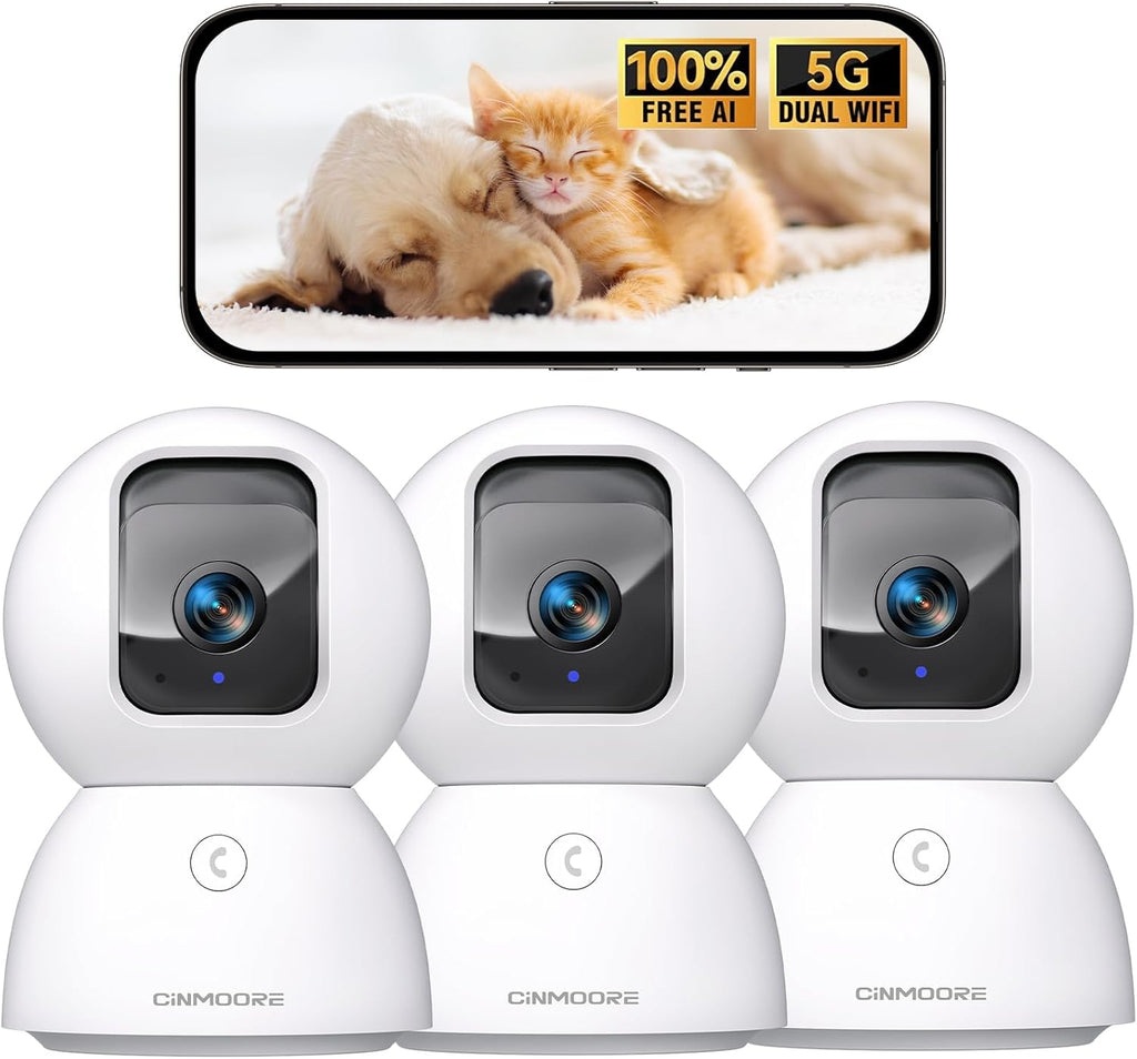 5G Security Camera Indoor, 3K Pet/Dog Camera with Speaker/Phone App, PTZ WiFi Baby Monitor Cameras for Home Security, 0-Glow Night Vision 2-Way Talk, AI Tracking Facial Recognition Time Lapse - Image 11