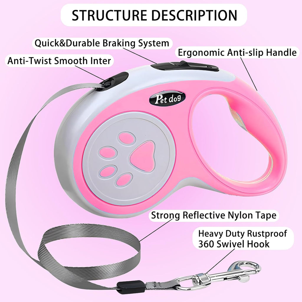 Side profile of Veligood 5 meter extendable dog lead