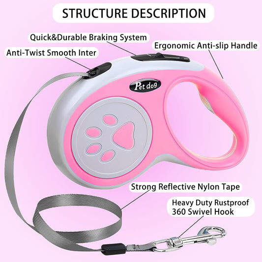 Side profile of Veligood 5 meter extendable dog lead