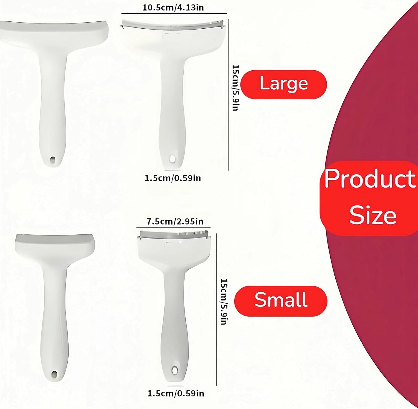 Treayes pet shedding comb showing ergonomic V-shape non-slip handle for comfortable grip.