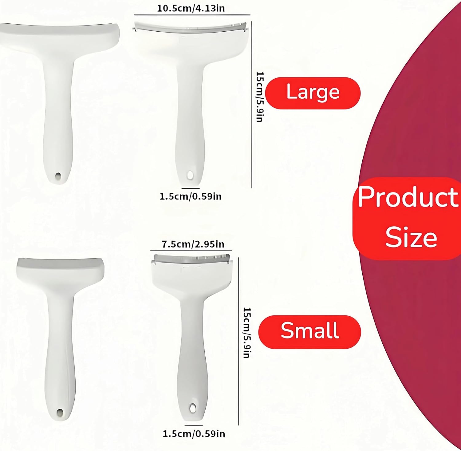 Treayes pet shedding comb showing ergonomic V-shape non-slip handle for comfortable grip.