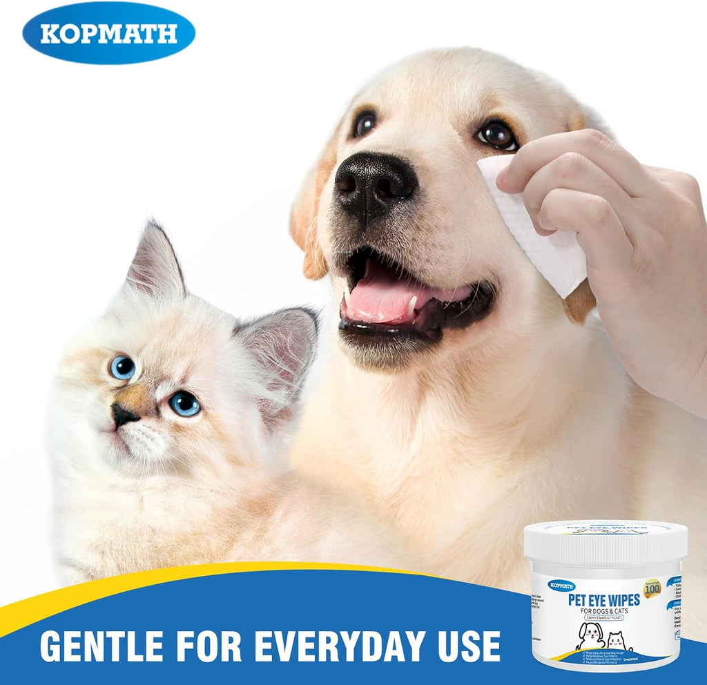 Screw top portable packaging of imported Kopmath pet eye wipes