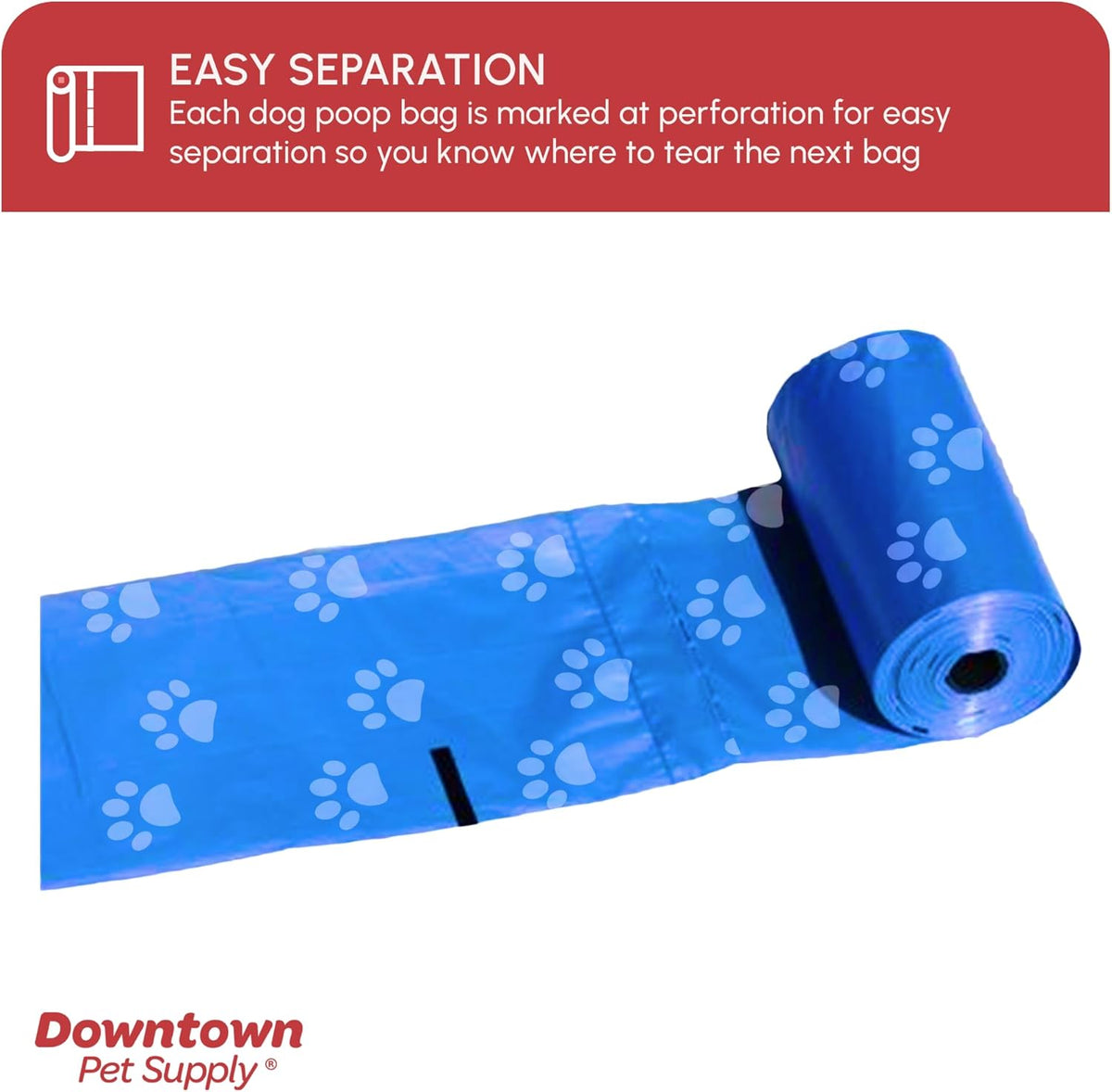 USA imported durable doggy poop bags with easy tear perforation