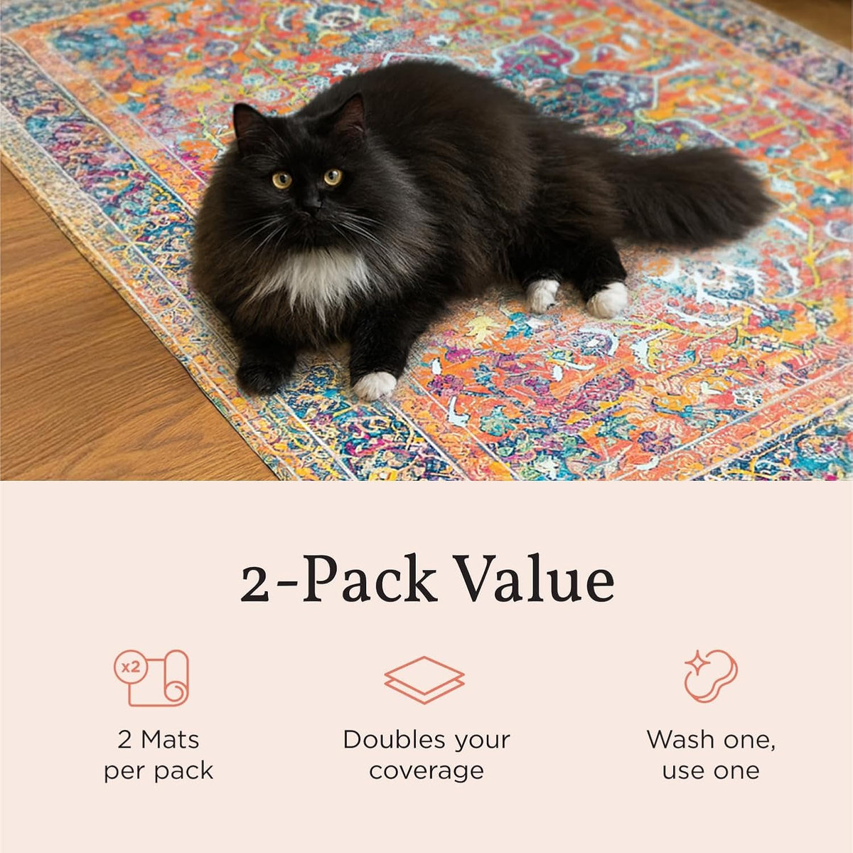 Lovewag Pets waterproof cat litter catcher mat protecting hardwood floor