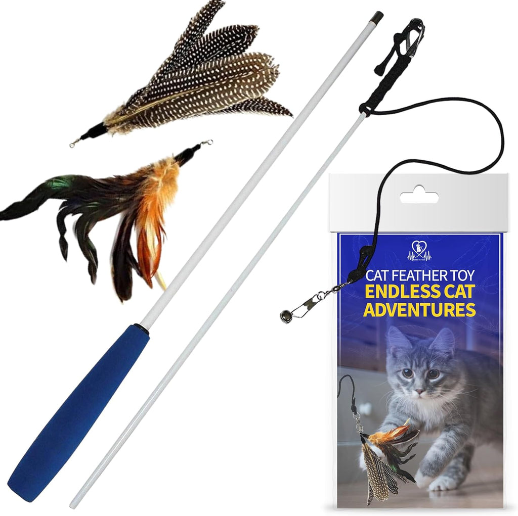 PET FIT for Life 2 Feather Wand CAT Toy, RED and Purple - Image 9