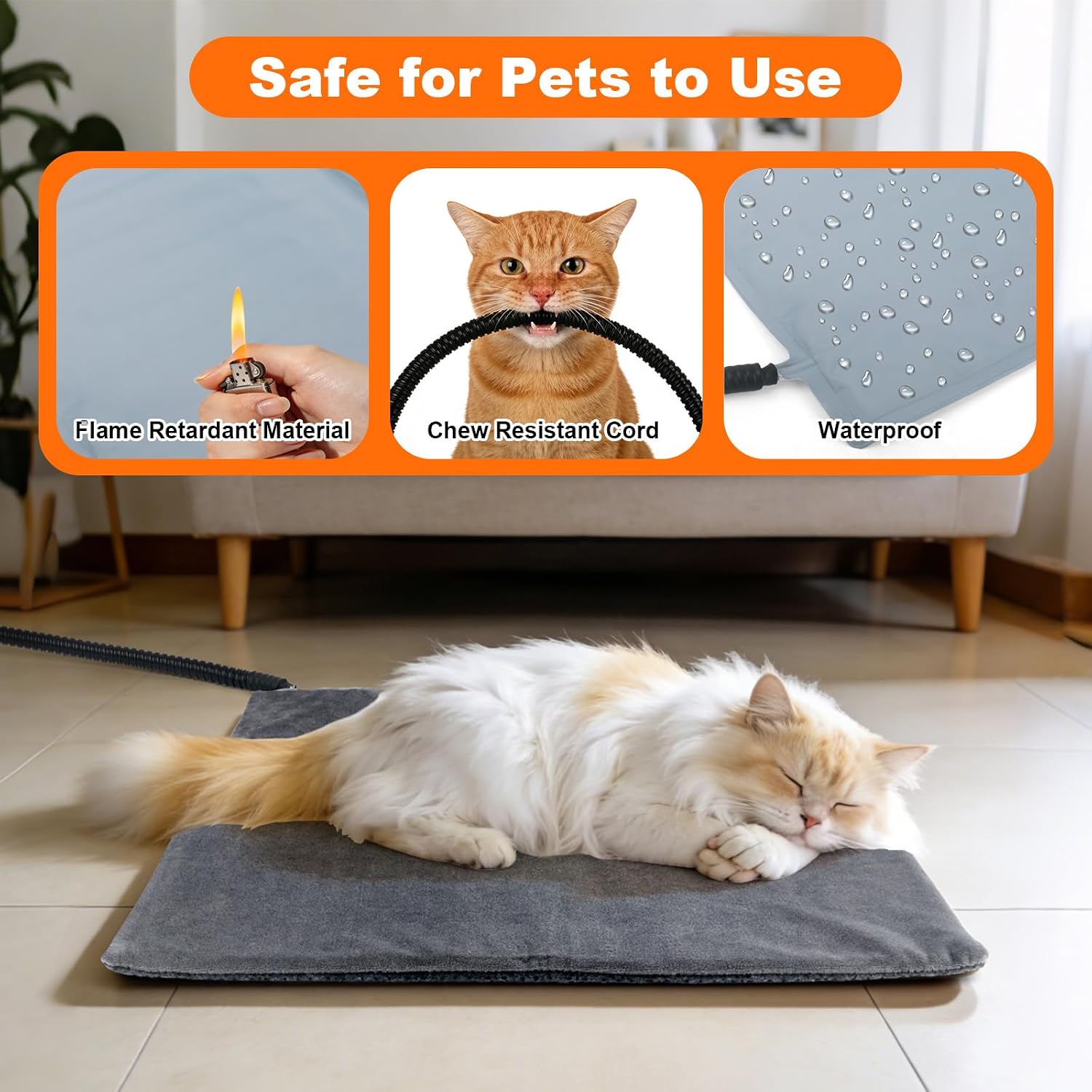Mecheer pet heating pad showing temperature remote display