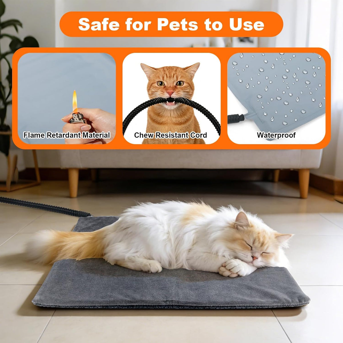 Mecheer pet heating pad showing temperature remote display