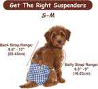 Elegaperma adjustable dog suspenders for male belly bands back view