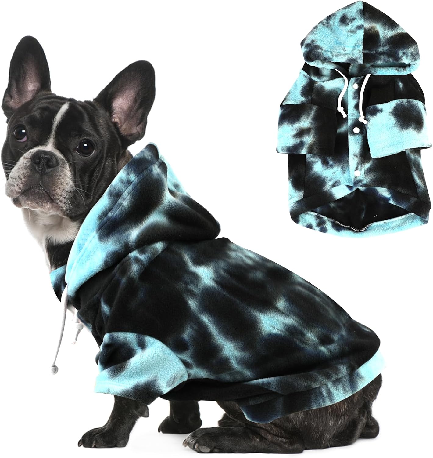 Mklhgty Tie Dye Dog Hoodie, Winter Coat for Small Dogs - Ultra-Soft Adjustable Warm Hood, Breathable Comfort Fabric for Daily Use - Image 10