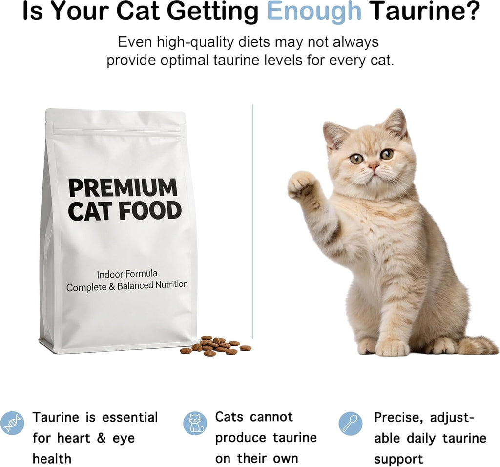 Feline taurine dietary supplement for immune support and shiny coat