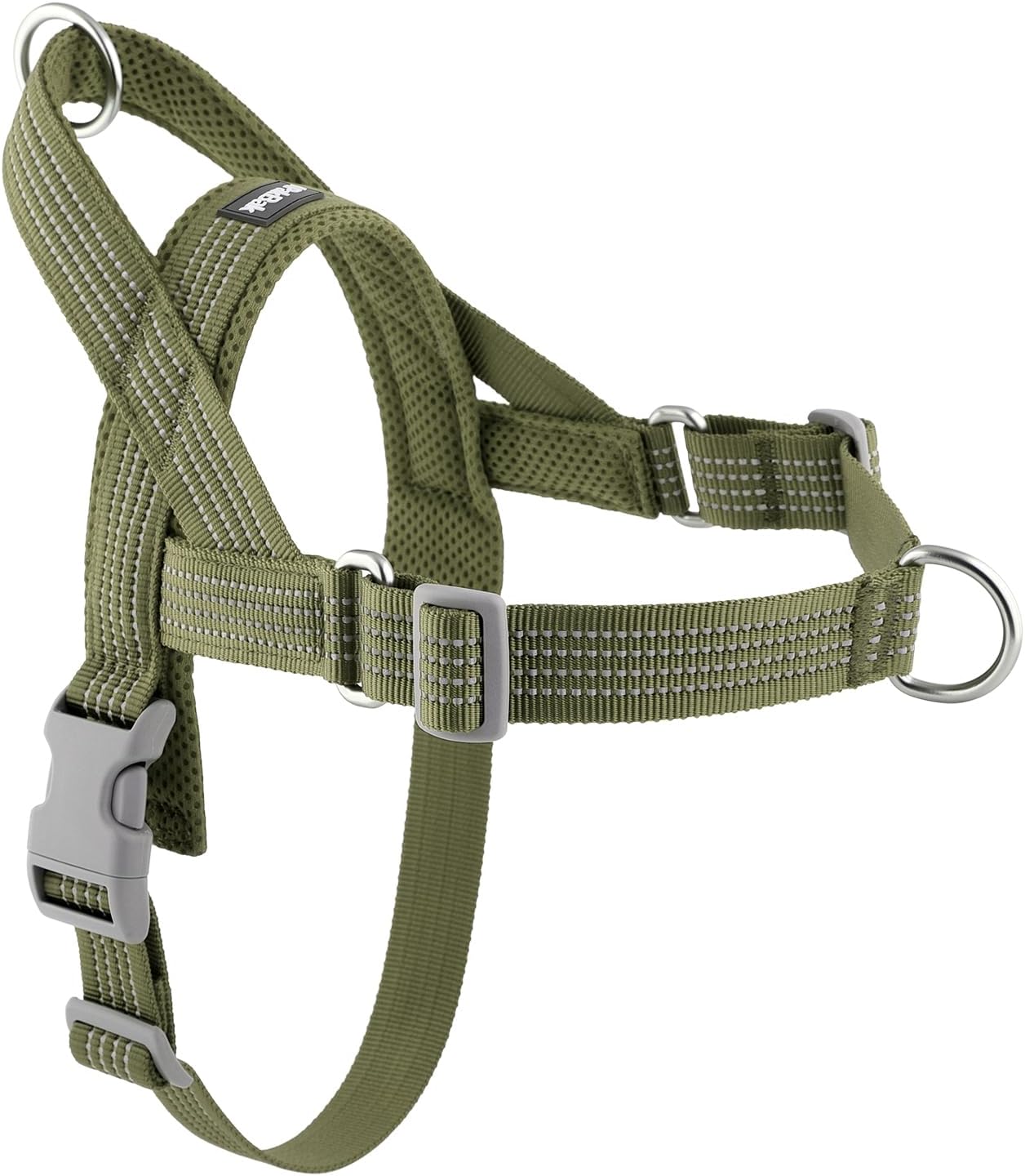 No Pull Dog Harness with Handle, Adjustable Soft Mesh Padded Reflective Walking Harness with Front Clip for Small Medium Large Dogs - Quick Fit No Escape for Training and Hiking (Pink, M) - Image 11