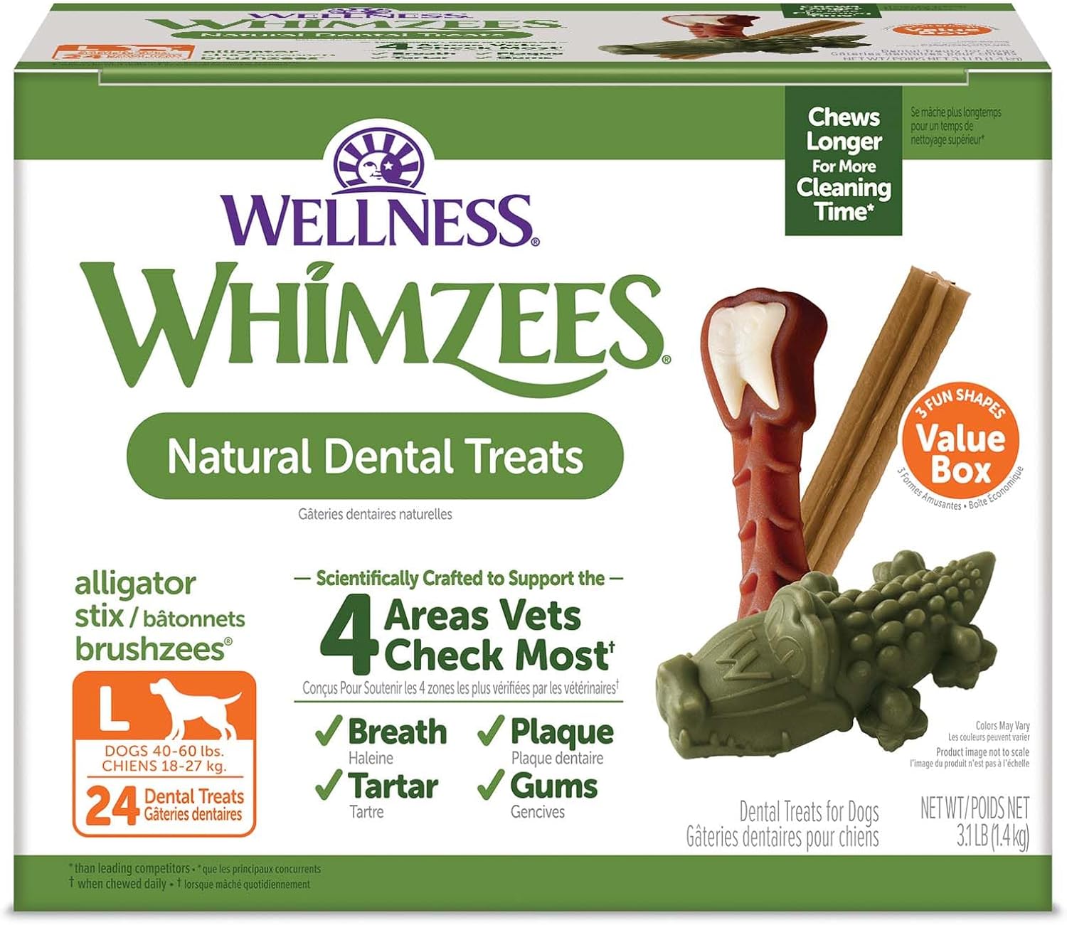 Wellness WHIMZEES Value Pack Natural Dog Dental Treat, Chews, Freshens Breath, Extra-Large Size, 64 oz Box, 15 Count - Image 14