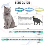 Soft premium fabric kitten collar with holiday design and secure snap closure