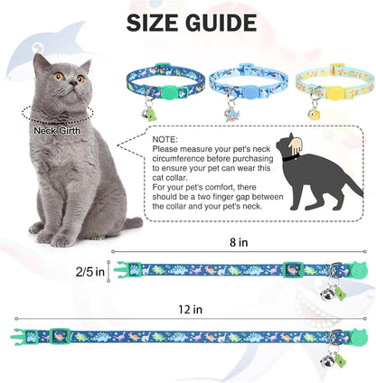 Soft premium fabric kitten collar with holiday design and secure snap closure