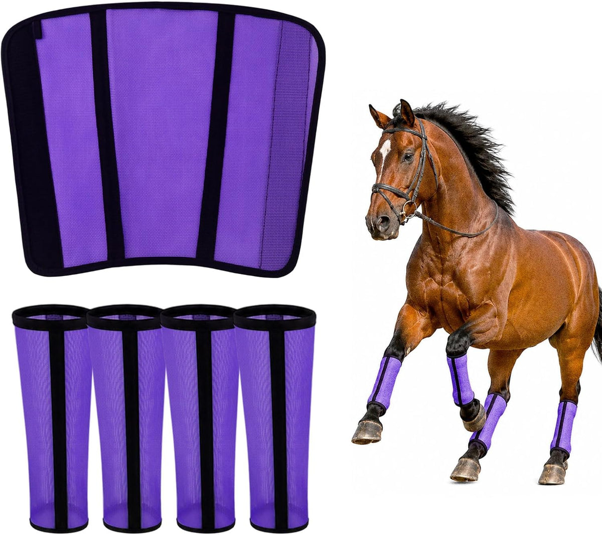 Premium USA imported breathable insect protective boots for horses