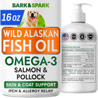 Bark and Spark Fish Oil for Dogs and Cats 14 ounce bottle front view