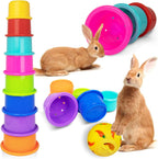 8 Pcs Stacking Cups for Rabbits, Colorful Bunny Toys for Rabbits and Small Animals, Nesting Rabbit Toys of Different Sizes, Bunny Stacking Cups for Hiding Food and Playing - Image 10