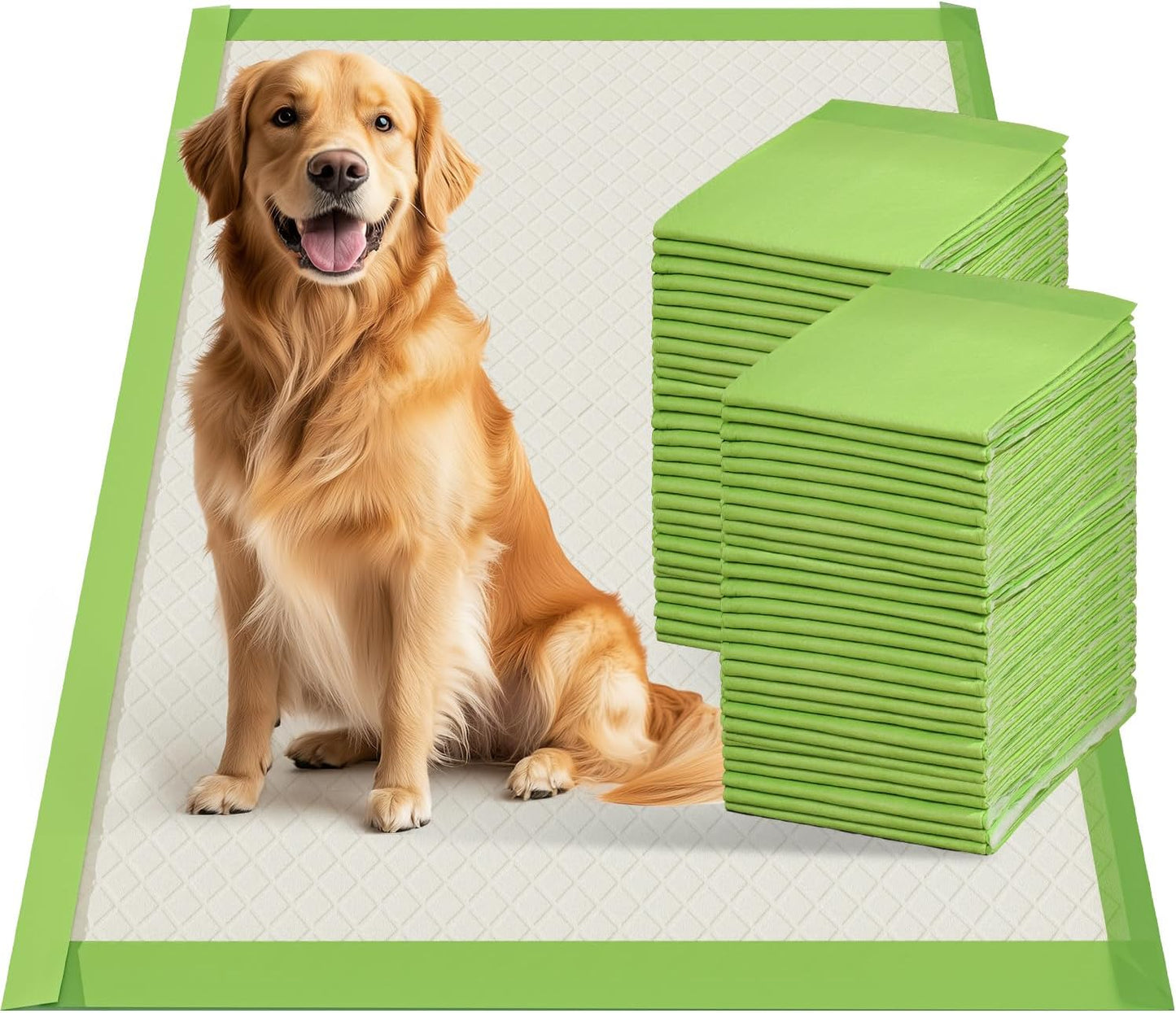 Gardner Pet Dog Pee Pads Extra Large 28"x34", XL Thicker ECO Green Disposable XLarge Puppy Training Pads Super Absorbent Full Edge-Wrapping Pad for Dogs, Puppies, Doggie, Cats, Rabbits-(30 Count) - Image 9