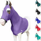 Majestic Ally Stretch Spandex Horse Hood with Zipper for Horses, 100% Heavy Spandex, Royal Blue, Large - Image 10