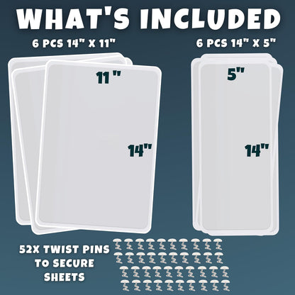 Overview of the 6 XL and 6 L sheets included in the FixZilla pack.