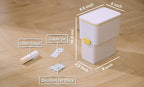 Side profile of Ayvfirex cat litter trash can size reference
