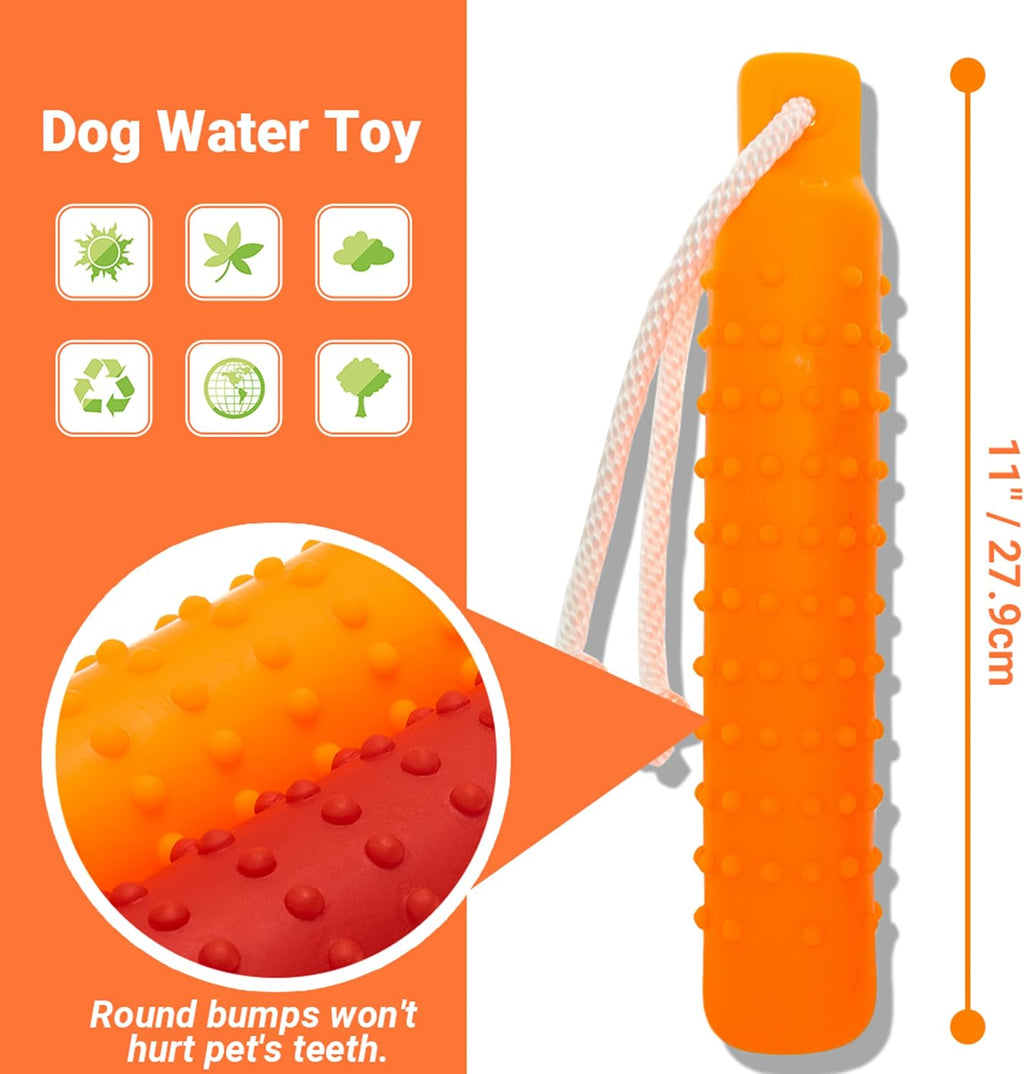 Segzwlor interactive training bumper floating on water pool for fetching exercises.