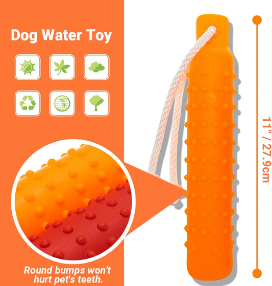 Segzwlor interactive training bumper floating on water pool for fetching exercises.