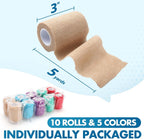 Assorted colors of LotFancy self-adhering medical tape