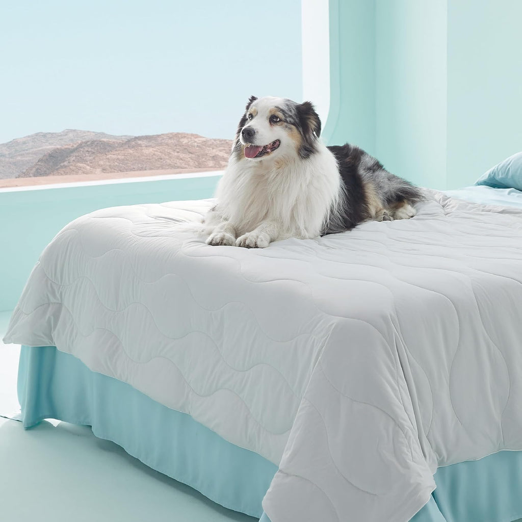 Bedsure Premium Cooling Blanket for Medium Dog - Q-MAX>0.5, Breathable Summer Washable Cold Pet Throw Blanket, Soft Durable Self Cooling Cat Mat for Hot Weather, Pearl Grey, 30x40 - Image 15