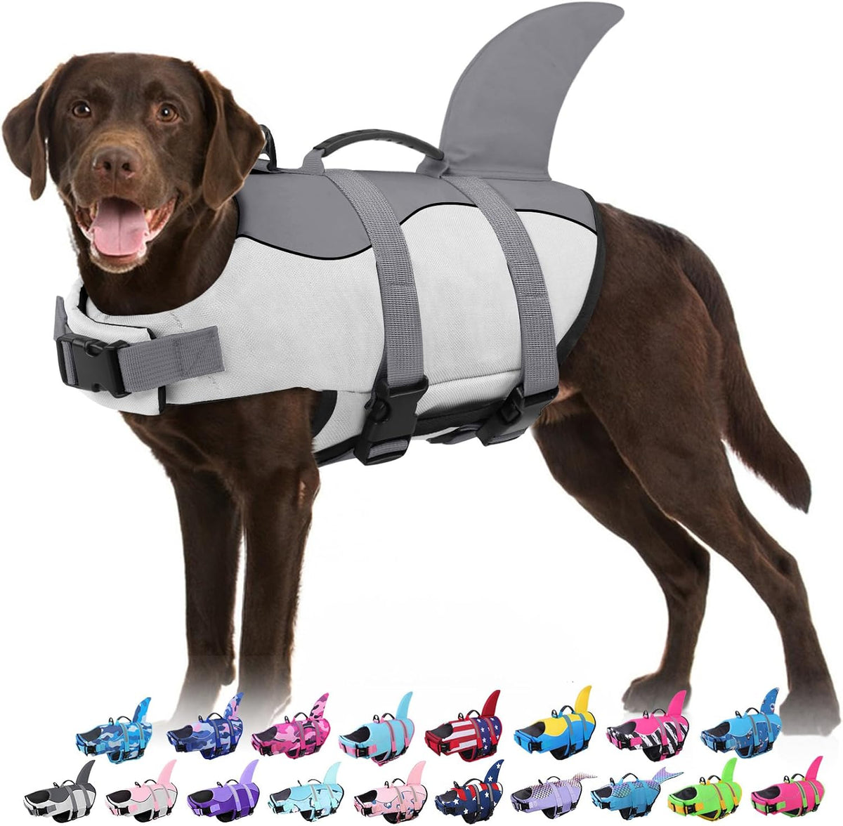 Bess Bridal Dog Life Jacket - Shark Life Vest for Swimming Boating - Reflective Lifejacket Swimsuit for Small Medium Large Dogs - High Buoyancy Lifesaver Preserver with Rescue Handle, Pink Shark XL - Image 11