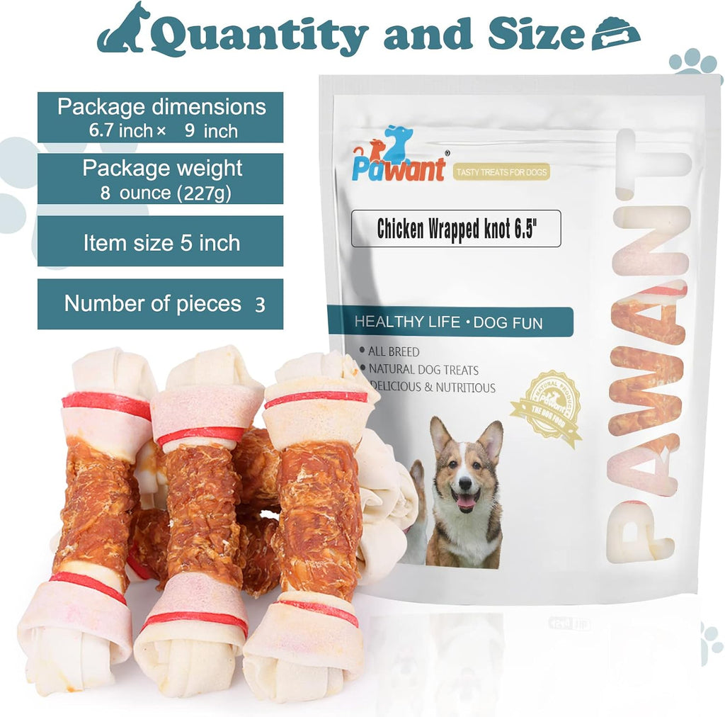 Healthy chewing chicken wrapped bones for canine dental hygiene