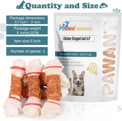 Healthy chewing chicken wrapped bones for canine dental hygiene