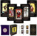 DLAGOMLIFE tarot cards for beginners black learning deck front view showing upright and reversed meanings