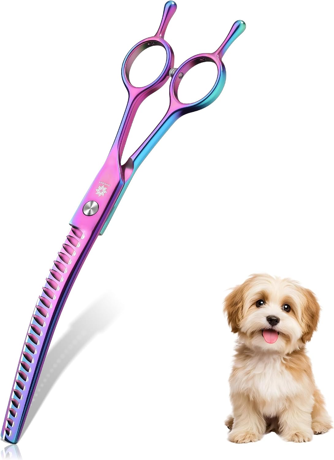 6.5" Professional Chunker Shear Twin Tail Downward Curved Pet Grooming Thinning/Blending Scissors Dog&cat Grooming Chunkers Shear (6.5 inches) - Image 10