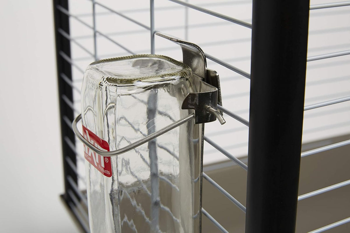 Lixit Pet Glass Water Bottle side profile showing thickness and capacity