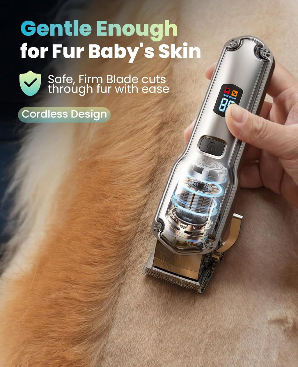 Oneisall waterproof pet grooming clipper under running water rinse