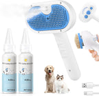 Pet Steam Brush for Dog & Cat - 3-in-1 Steam Grooming Brush for Shedding & Hair Removal - Self Cleaning Spray Comb with Mist for Long Haired Pets - Includes 1*Waterless Shampoo, Blue. - Image 15