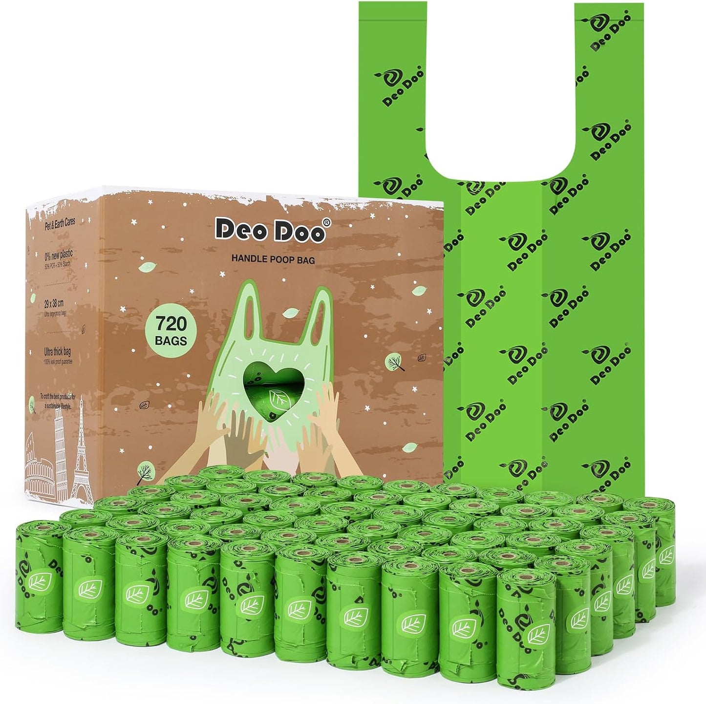 Dog Poop Bags with Handles Large Size 20 Rolls 240 Counts Big Sizes Leak Proof and Extra Thick Waste Bags Refill Rolls for Walking Medium Large Dogs Cats Litter Unscented - Image 13