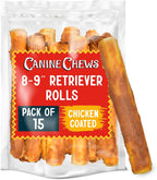 Canine Chews 8-9" Beef Basted Rawhide Rolls, Raw Hide Bones for Large Dogs, Dog Bones Large Breed, Durable, Long-Lasting, Medium & Large Breeds, 25pk - Image 15