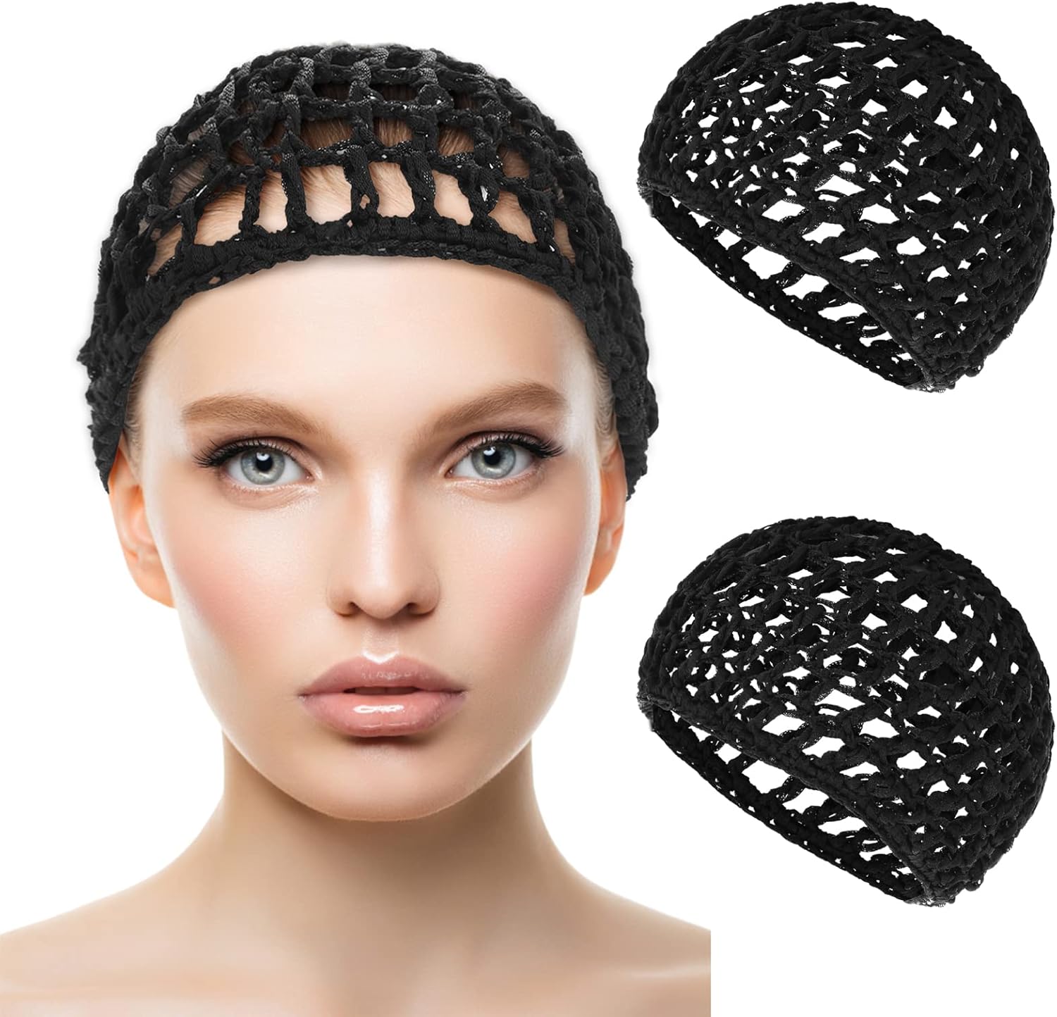 WLLHYF adjustable mesh hair net cap front view