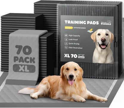 Powools Charcoal Puppy Pads - 100 Packs, 34"x28" Ultra-Large Puppy Pads, Odor-Control Carbon Pee Pads for Dogs, 6-Layer Ultra-Absorbent & Quick-Dry Black Training Pads - Image 13
