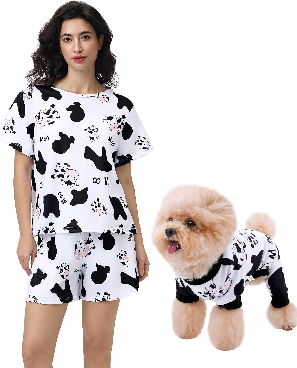 XPUDAC Matching Dog and Owner Clothes Womens Pajama Sets Loungewear Short Sleeve Tee and Shorts, Owner and Pet Pajamas are Sold Separately, M - Image 9