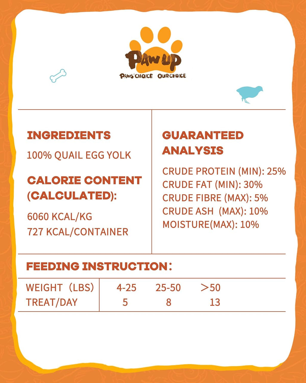 PAWUP Freeze Dried Quail Egg Yolk Pet Treats, Freeze-Dried Pet Food for Dogs, Cats, Pure Fresh Ingredient, 4.2 oz, Rawhide Free, Gluten&Grain Free - Image 9