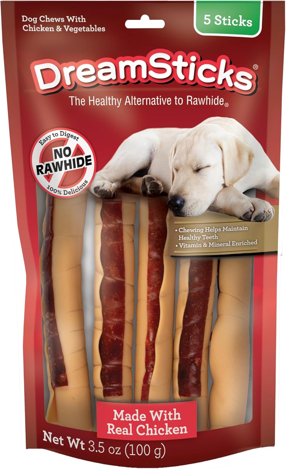 DreamBone Chicken Wrapped Mini Stick Dog Treats, Daily Rawhide-Free Chew, Digests Safely and Completely, With Real Protein, Chicken and Veggies, 15 count - Image 14