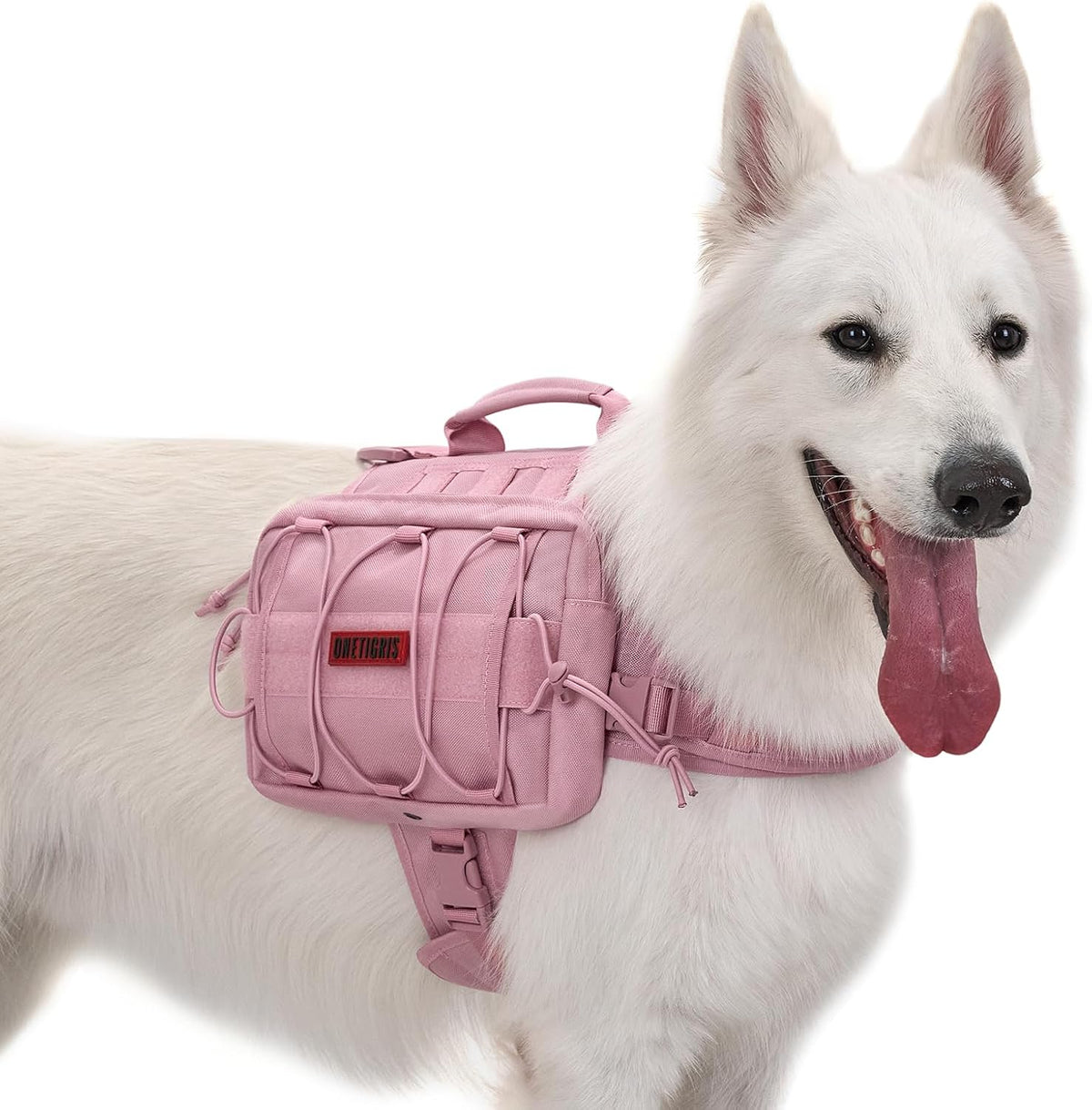 OneTigris Dog Backpack for Medium & Large Dogs, Mammoth Nylon Dog Pack Tactical Backpack Harness with Side Pockets for Hiking Walking Training Running - Image 12