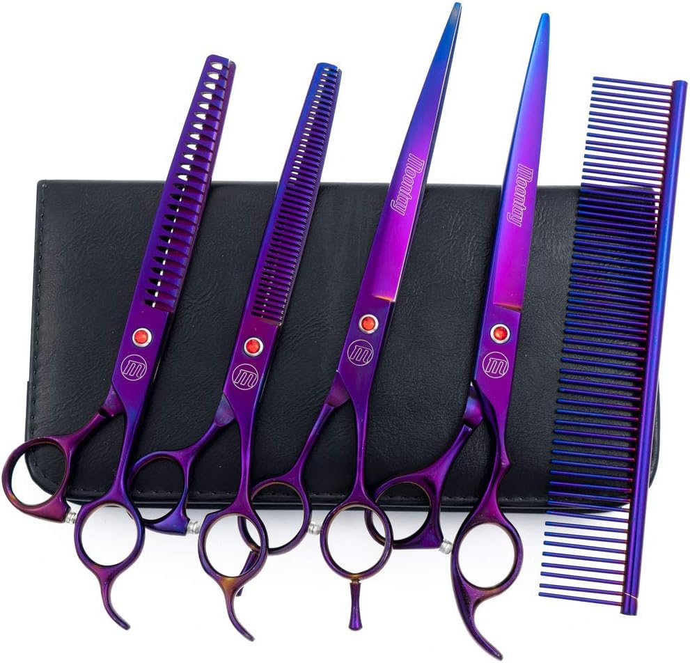 Professional Dog Grooming Scissors Set, 7 Inch/8 Inch Pet Grooming Scissors Chunkers Shears for Dog, Curved Dog Grooming Scissors, Thinning Shears for Dog with Grooming Comb - Image 10