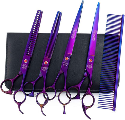 Professional Dog Grooming Scissors Set, 7 Inch/8 Inch Pet Grooming Scissors Chunkers Shears for Dog, Curved Dog Grooming Scissors, Thinning Shears for Dog with Grooming Comb - Image 10