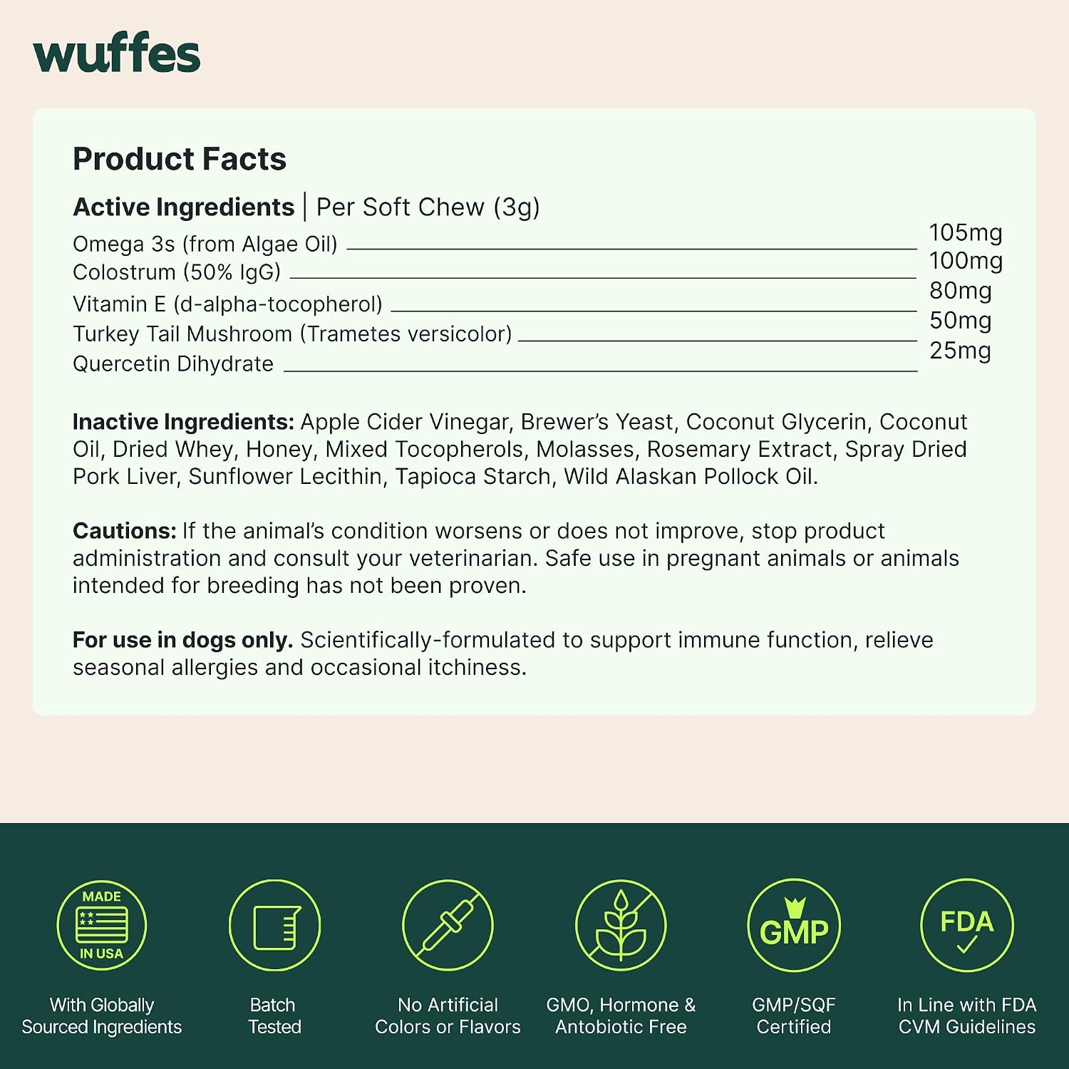 Healthy skin and coat supplement for dogs experiencing seasonal hot spots.