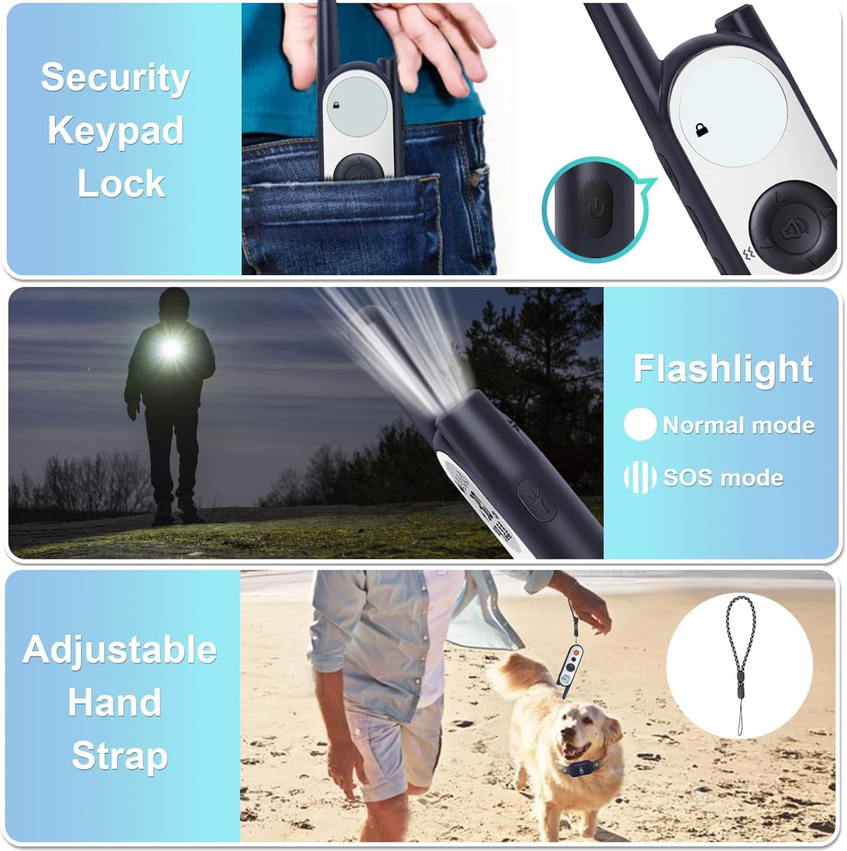 Reusable dog training collar with protective conductive silicone prongs for pet safety.