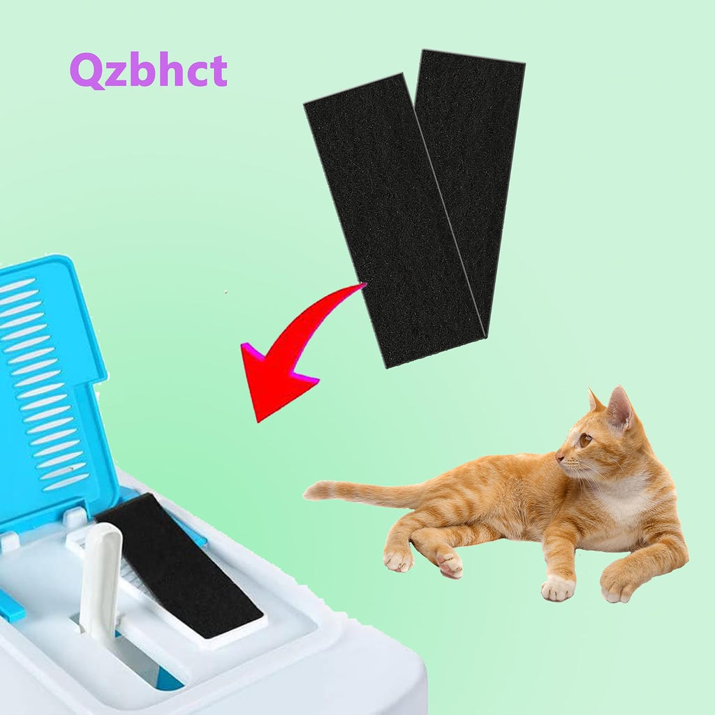 T-Petpart replacement litter box filters showing the trimmable eight inch by three inch dimensions
